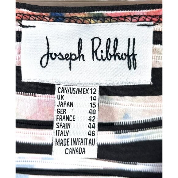 Joseph Ribkoff artsy floral Sheath knit Dress size 12 - Picture 7 of 9